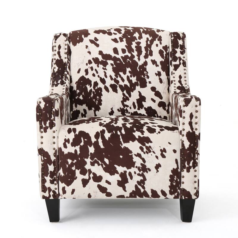 Comfy Accent Chair with Tufted Backrest, Bedroom Single Seat Arm Chair with Wooden Legs, Modern Side Chairs for Living Room