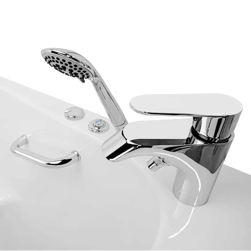 Ella Standard Acrylic Hydro Massage w/ Independent Foot Massage Walk in Tub 30"x60", 2 Piece Faucet
