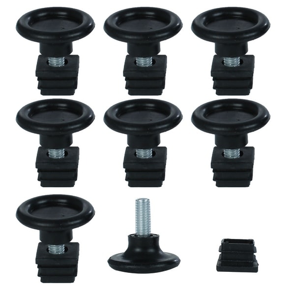 Leveling Feet 20 x 20mm Square Tube Inserts Kit Furniture Glide Adjustable Leveler for Desk Table Leg 8 Sets