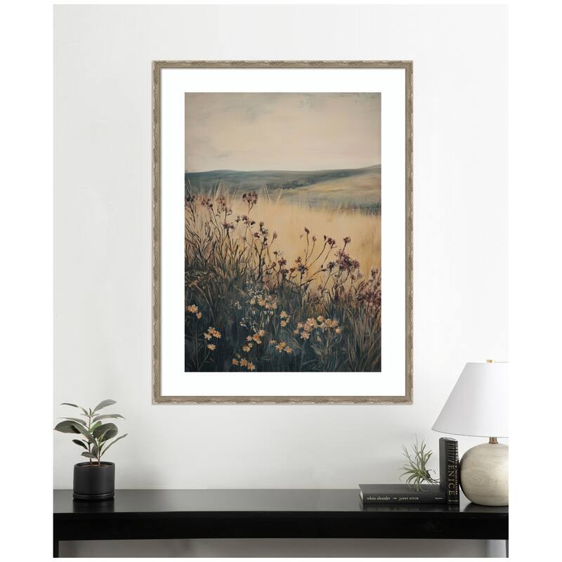 Kate and Laurel Landscape Wild Flower by Melloi Art Prints Framed Wall Art Print