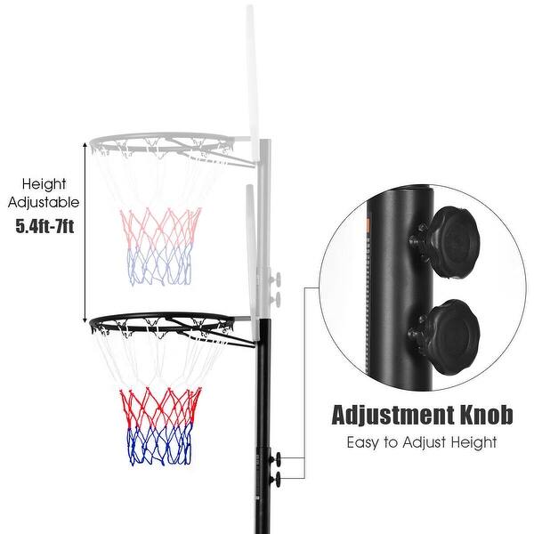 Shop Costway Adjustable Basketball Hoop System Stand Kid Indoor Outdoor Net Overstock 18820004