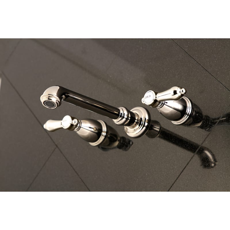 Heirloom Two-Handle 3-Hole Wall Mount Bathroom Faucet