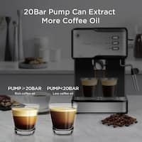 20Bar Coffee Machine Maker Espresso Cups Semi Automatic Household Steam  Milk Frother - Bed Bath & Beyond - 31423449