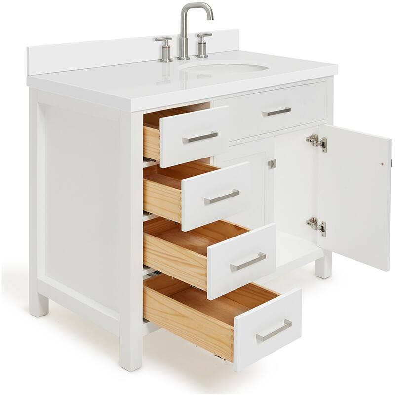 Ariel H043SRWQOVO Bristol 42" Thick Quartz Vanity Top