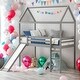 preview thumbnail 1 of 7, Twin Loft Bed House Bed With Slide,Solid Construction for Home Grey
