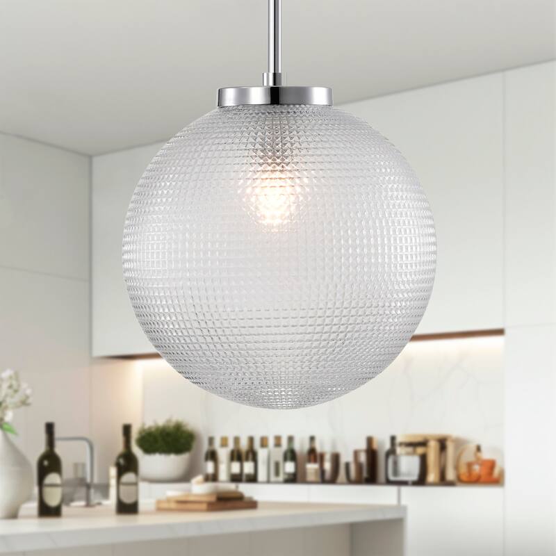Sokix Frosted Pyramidical Glass Globe Pendant Ceiling Lamp Downrod