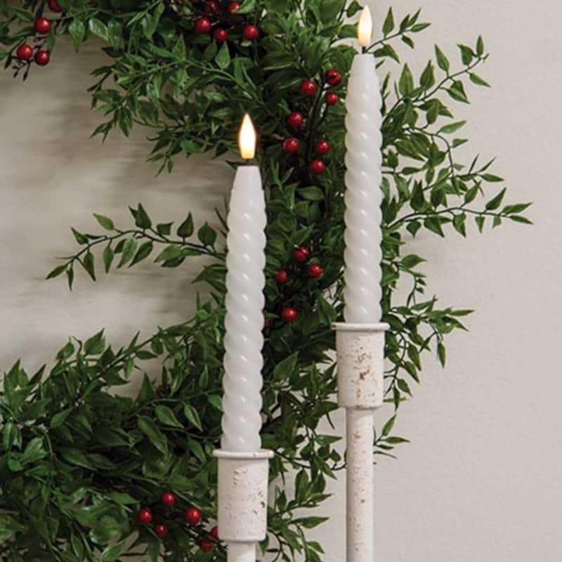 Twisty Timer Taper Electric Candles Set of 2 - 1 x 1 x 10 in.