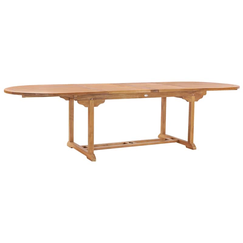 Chic Teak 11 Piece Oval Teak Wood Elzas Table/Chair Set With Cushions