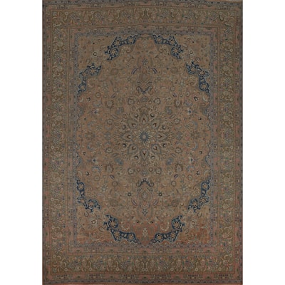 Floral Kashmar Persian Vintage Area Rug Handmade Wool Carpet - 9'6" x 12'9"
