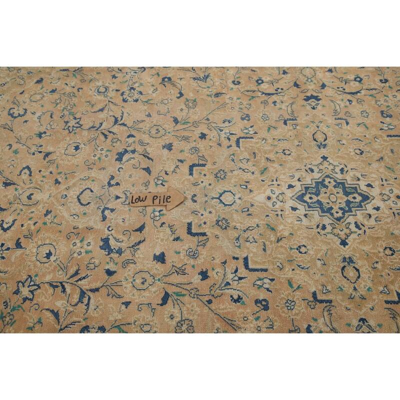 Hand Knotted Oriental 100% Wool Carpet Traditional Floral Oranges & Rust Mashad Area Rug - 12' 5'' X 9' 7''