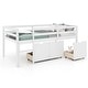 preview thumbnail 1 of 18, Costway Twin Size Low Loft Bed with 3 Drawers Ladder & Full-length White