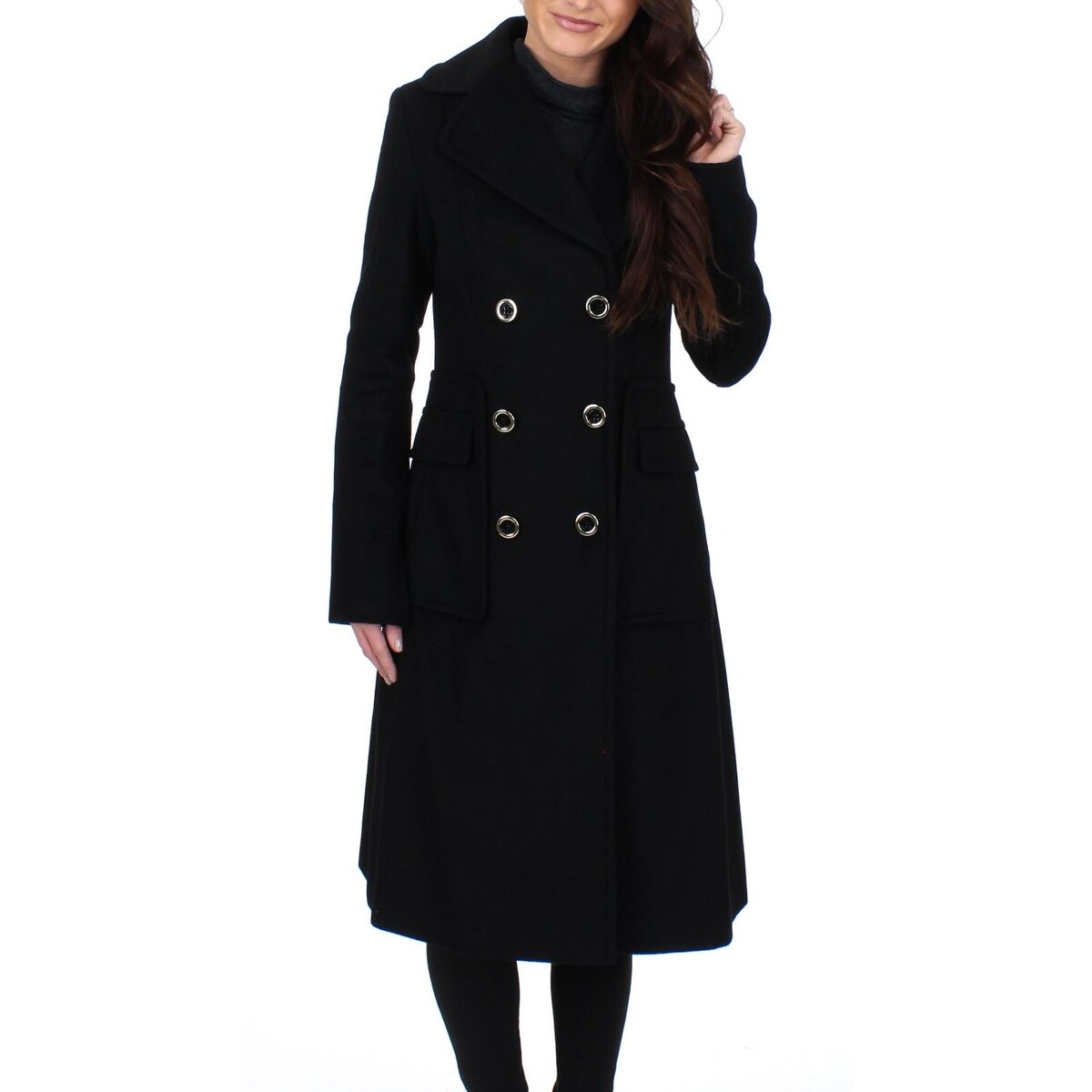 Shop Ivanka Trump Womens Midi Coat Winter Wool 2 Free Shipping