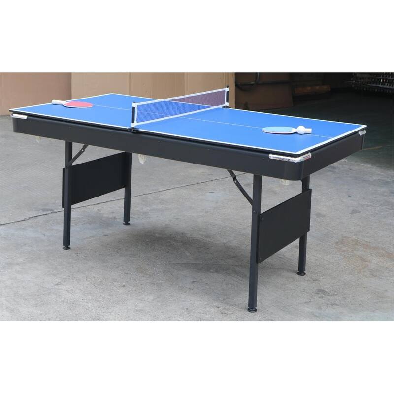 Portable 65.75 in 3 in 1 Multi Game Table Billiard table Table Tennis - Black+Blue