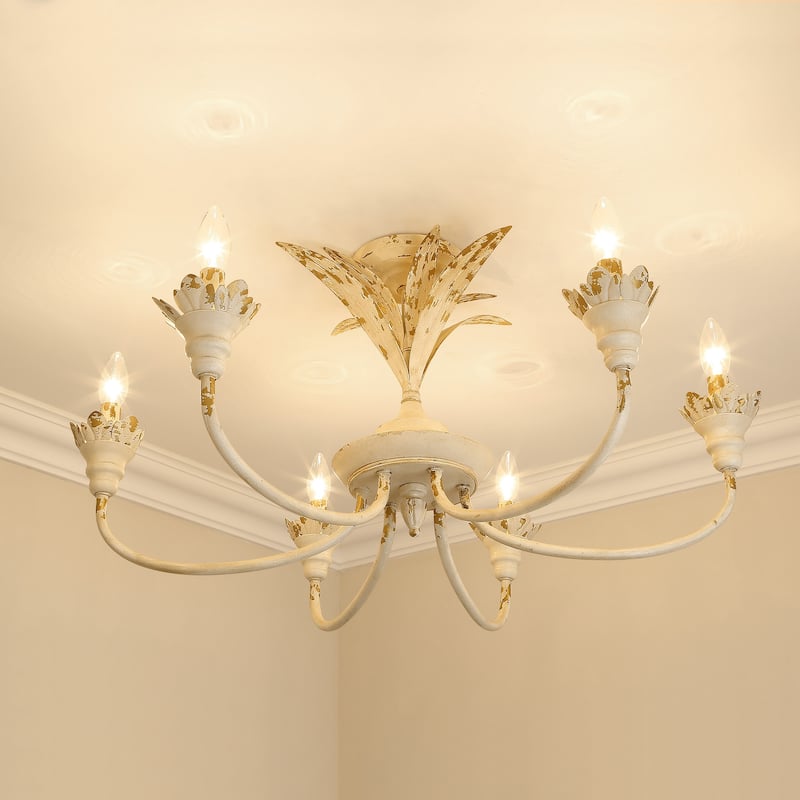 Golden Lighting 0846-6SF Lillianne 6 Light 29" Wide Semi-Flush Ceiling