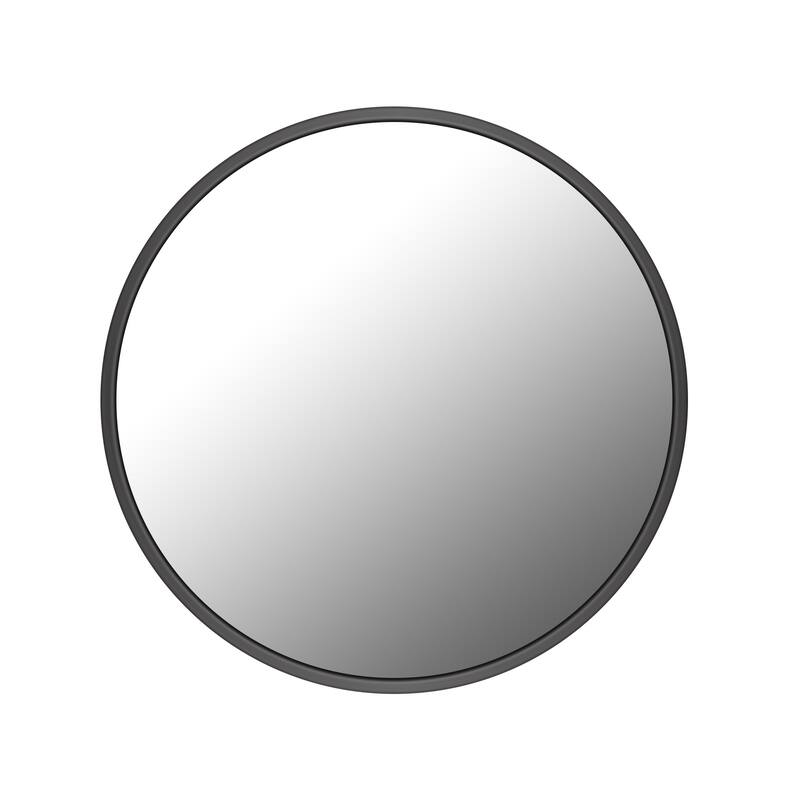 30 in. W x 30 in. H Round Aluminum Framed Wall Bathroom Vanity Mirror in Matt Black