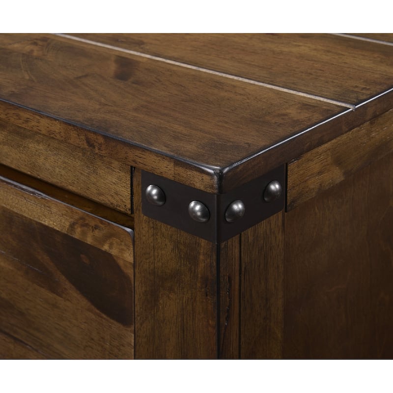 1pc Two Drawer Nightstand Bedroom Solid Wood