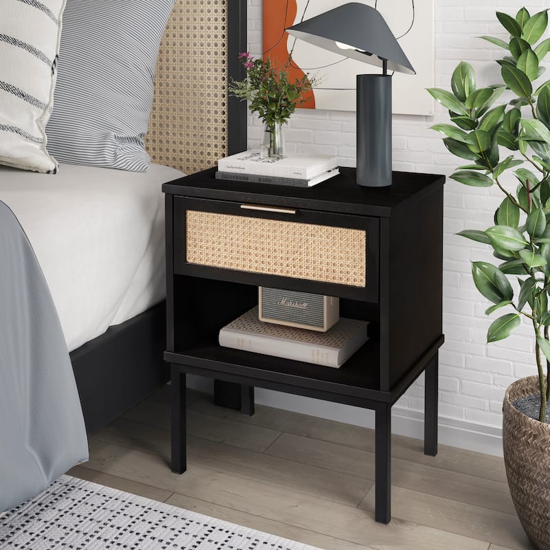 NPD Furniture Caine Rattan Nightstand