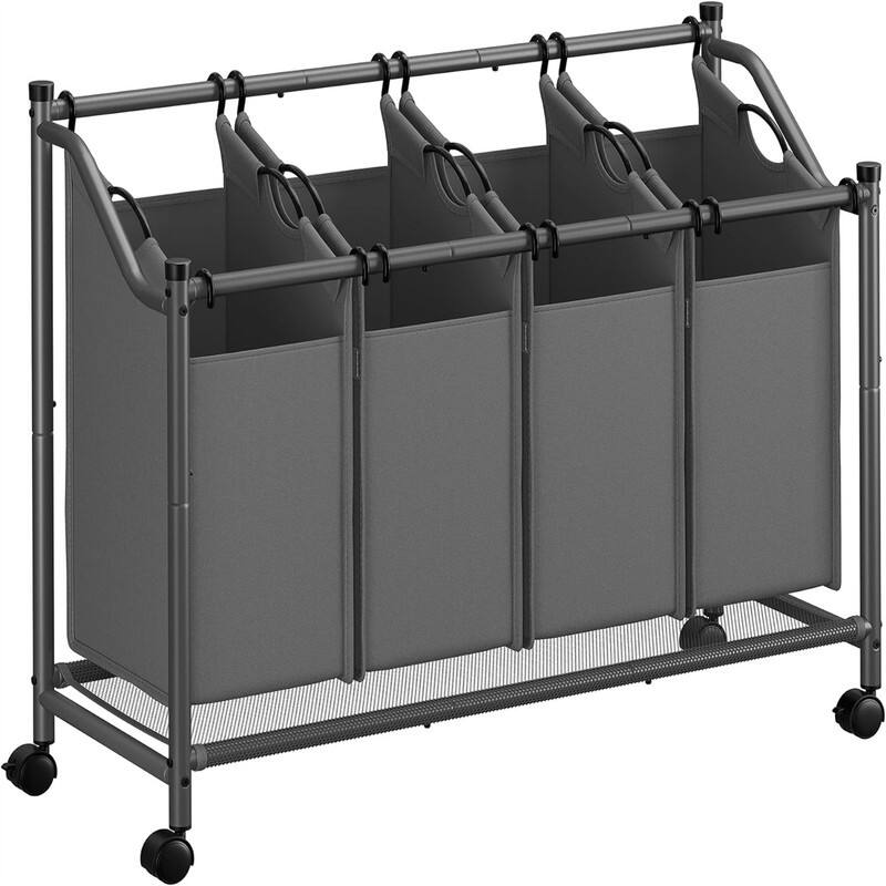 Rolling Laundry Basket with 4 Removable Bags - Slate Gray - 41.34"L x 15.16"W x 31.89"H