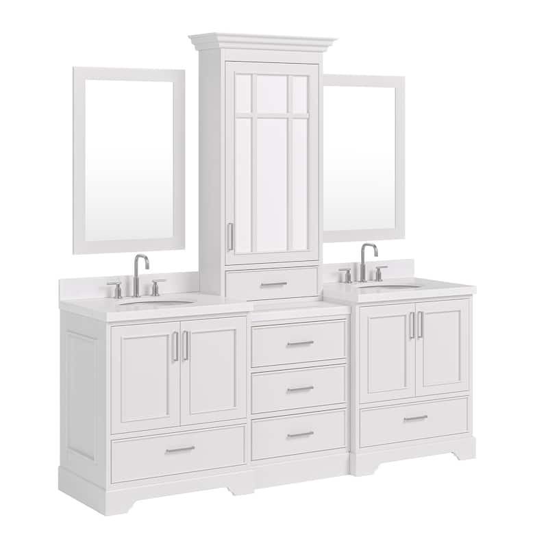 Ariel M085DCQO Stafford 84" Free Standing Double Basin Vanity Set with