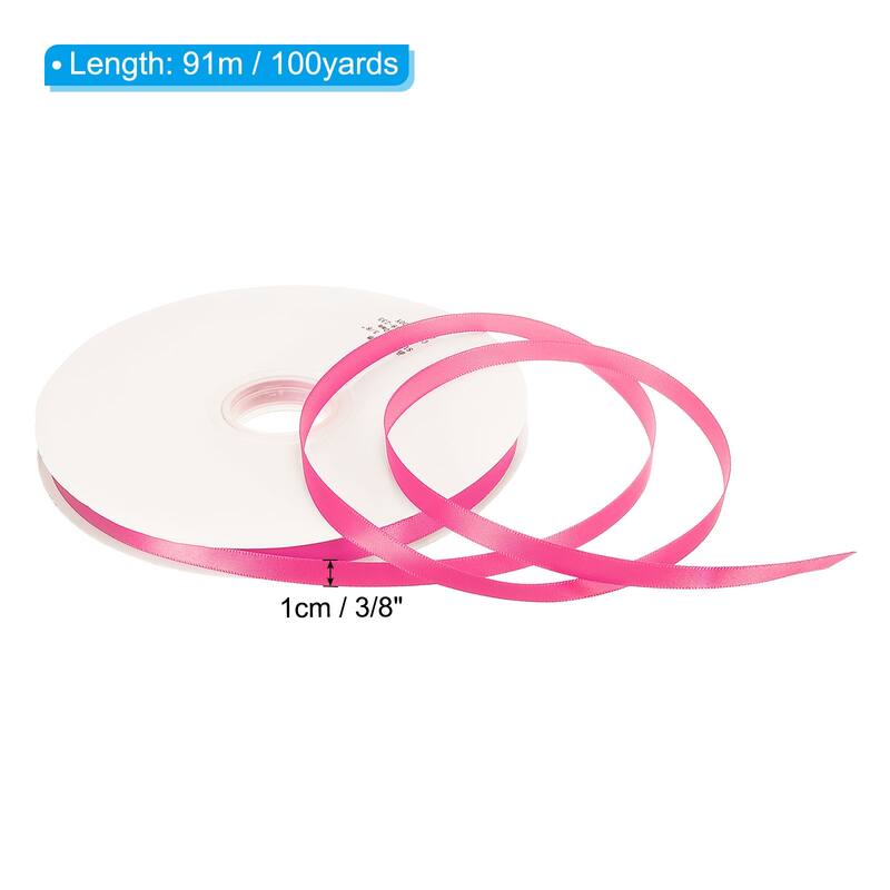 3/8" W x 100 Yards Polyester Satin Ribbon, for Craft
