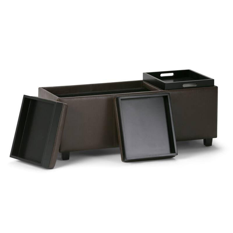 WYNDENHALL Franklin 42-in. Wide Contemporary Rectangular Storage Ottoman