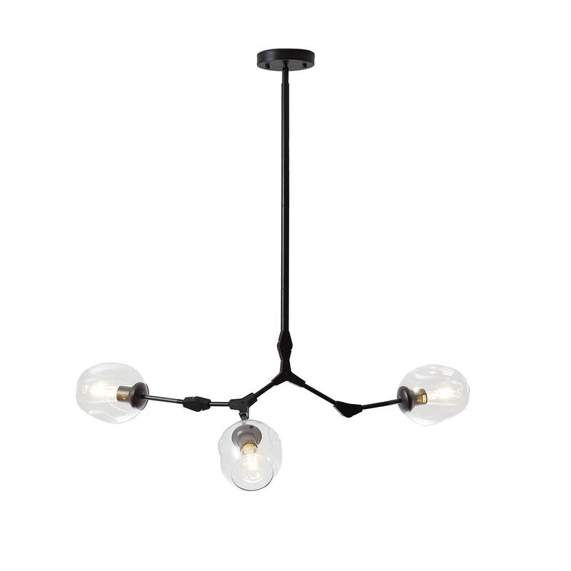 Belladepot Black Modern Full-angle Adjustable Chandelier with Clear Glass Shade