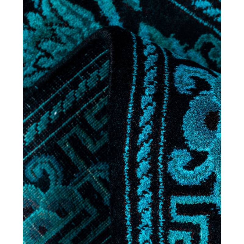 Overdyed One-of-a-Kind Hand-Knotted Area Rug - Black - 2' 7" x 10' 8"