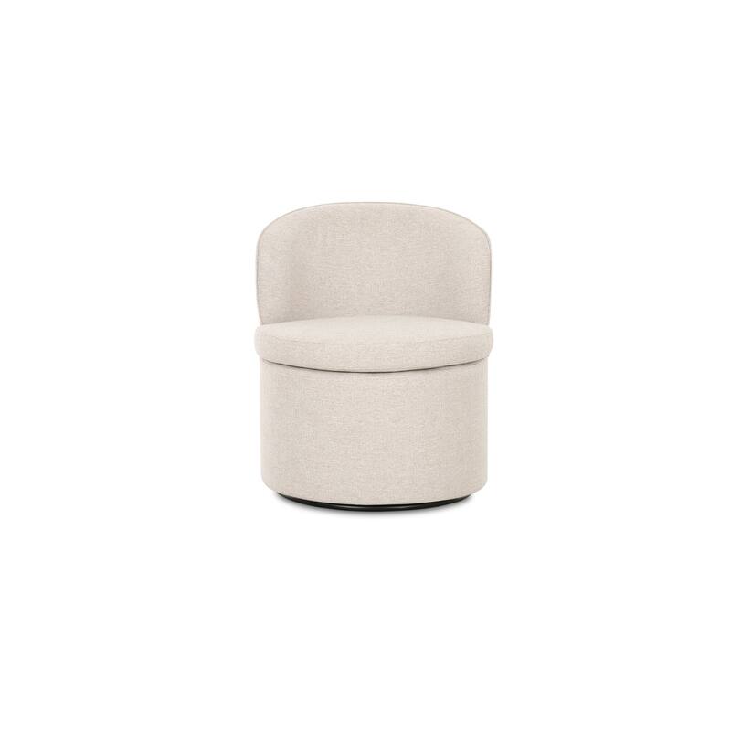 NADAAL STUDIOS Bramric Dining Chair, Curved Back Swivel Seat in Performance Upholstery, Oatmeal
