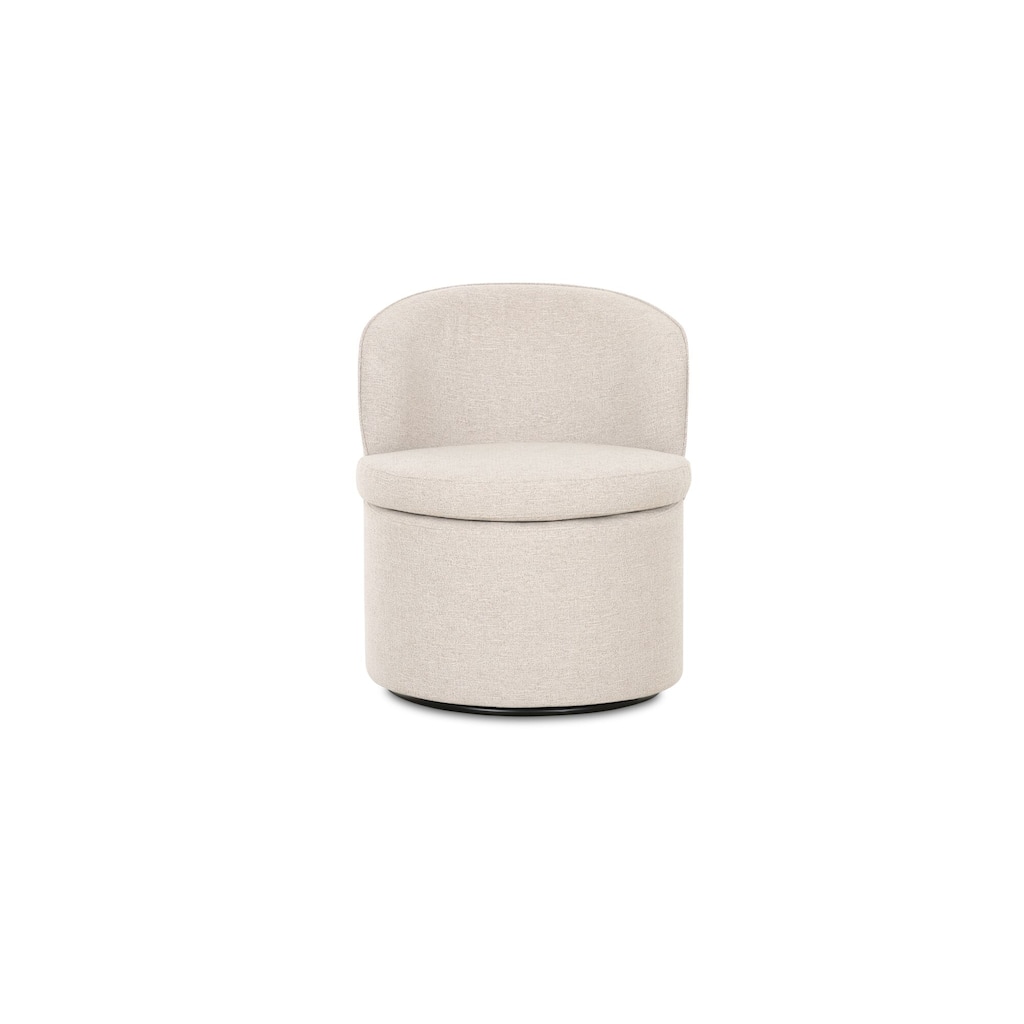 NADAAL STUDIOS Bramric Dining Chair, Curved Back Swivel Seat in Performance Upholstery, Oatmeal