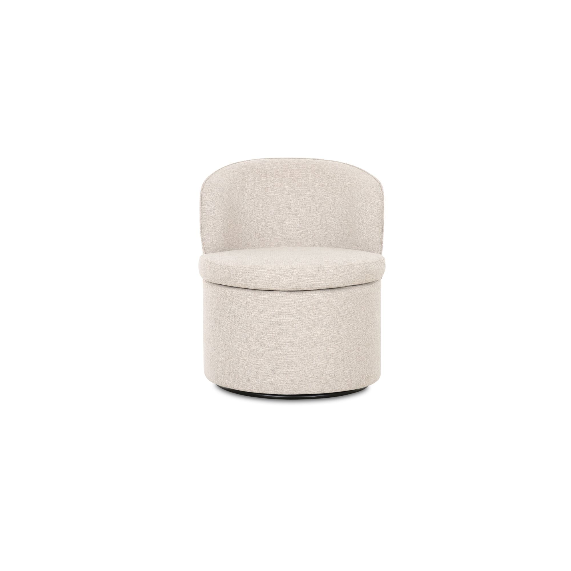 NADAAL STUDIOS Bramric Dining Chair, Swivel Seat in Performance Upholstery, Oatmeal