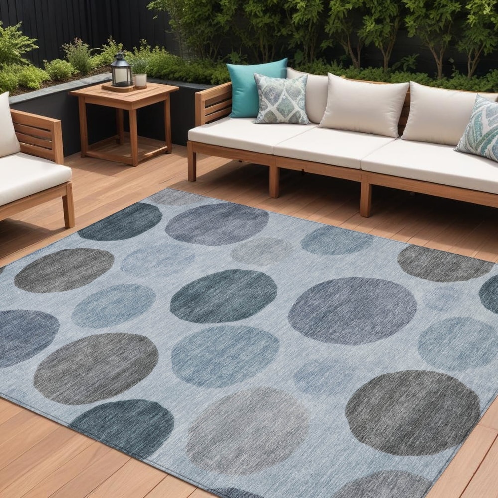 HomeRoots Geometric Transitional Rectangle Outdoor Rug