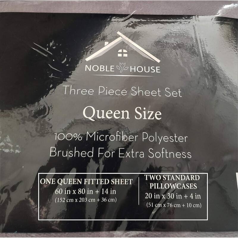 Décor&More Luxury Elegance 3 Piece Queen Size Extra Soft Velvet Touch Microplush Sheet Set - Grey