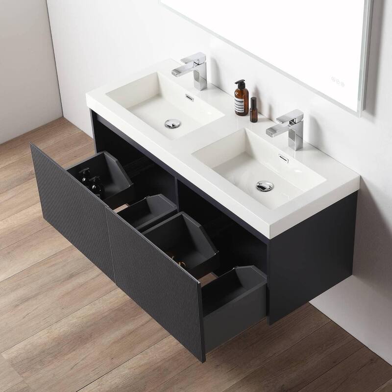 Blossom Positano 48" Floating Double Sink Vanity with Acrylic Top