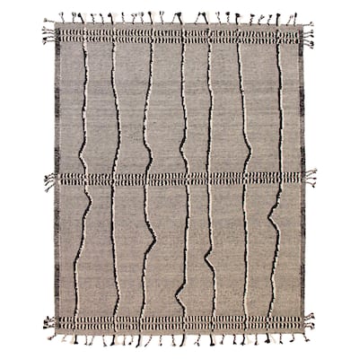 ECARPETGALLERY Hand-knotted Tangier Black, Cream Wool Rug - 8'2 x 10'2