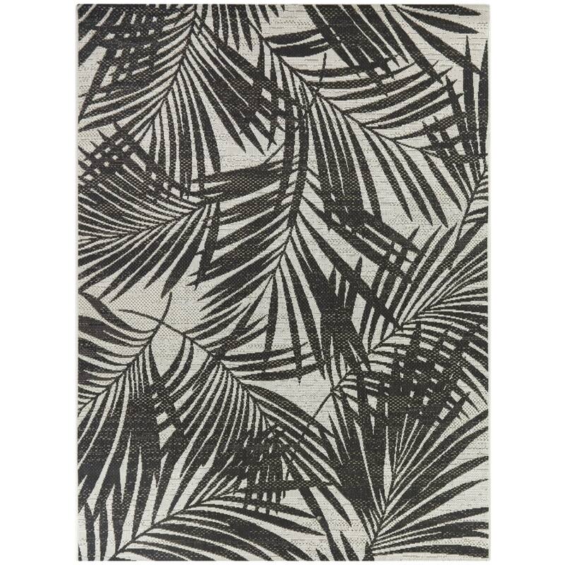 Centonella Tropical Leaf Indoor/Outdoor Area Rug - 7'10" x 10' - Charcoal