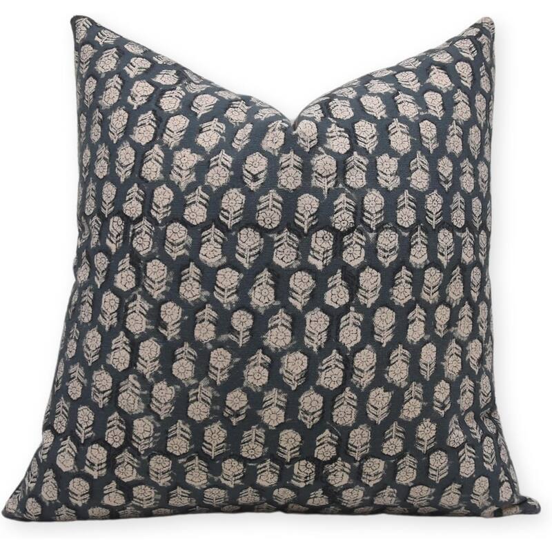 Fabdivine Cotton Floral Block print pillow Cover - Pillow Covers - 26" x 26"