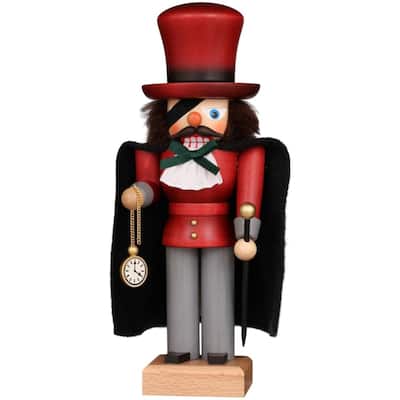 11" Red and Gray Christian Ulbricht Drosselmeier Nutcracker Decoration