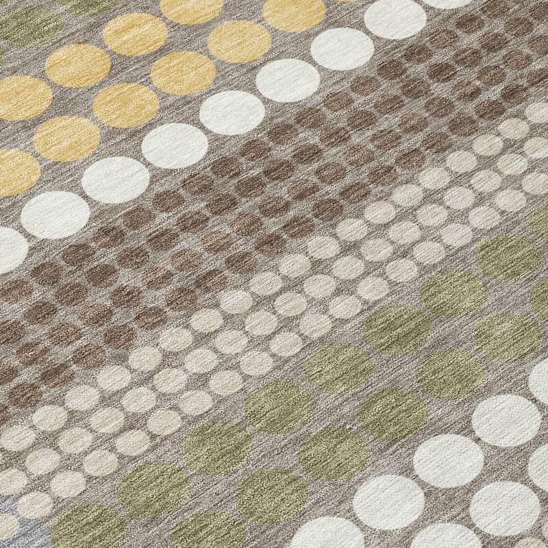 Machine Washable Indoor/ Outdoor Casual Dotty Chantille Rug