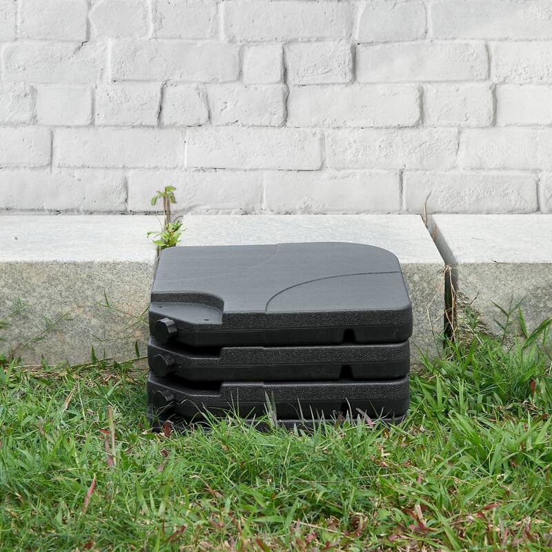 Javlergo 3-in-1 Heavy Duty Umbrella Base Stackable Sand & Water Fillable Patio Weights Portable HDPE Stand for Outdoor Umbrellas