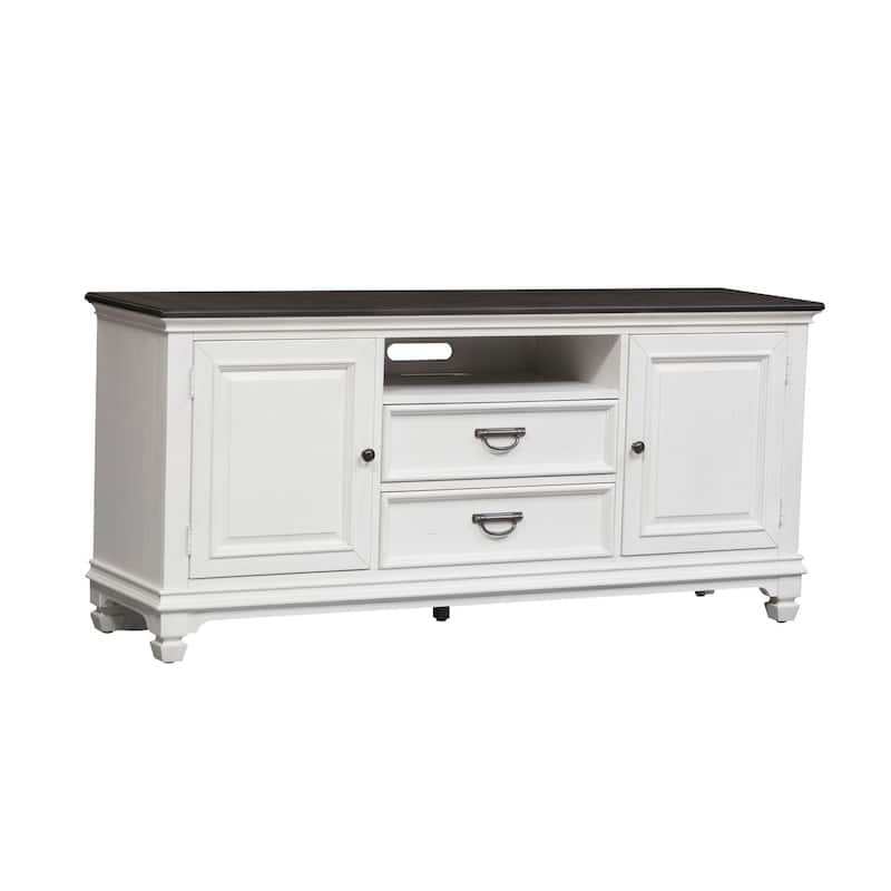 Allyson Park Wirebrushed White Charcoal 66 Inch TV Console - 66 Inches In Width