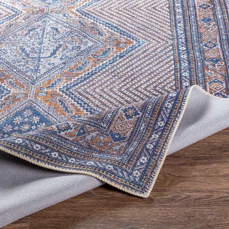 Livabliss Silvia Vintage Medallion Printed Machine Washable Area Rug