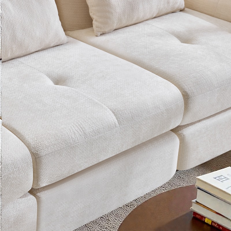 Modular Cloud Sofa, Convertible Folding Sofa Bed, 3-Seat Cushioned Sectional Couch for Living Room Bedroom