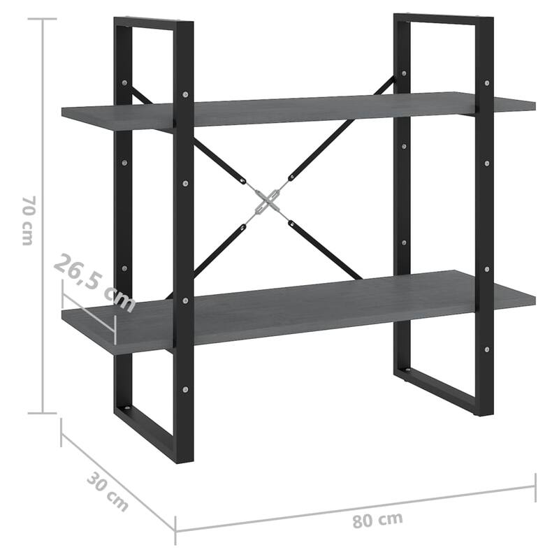 vidaXL 4-Tier Book Cabinet Black 31.5"x11.8"x55.1" Solid Pine Wood