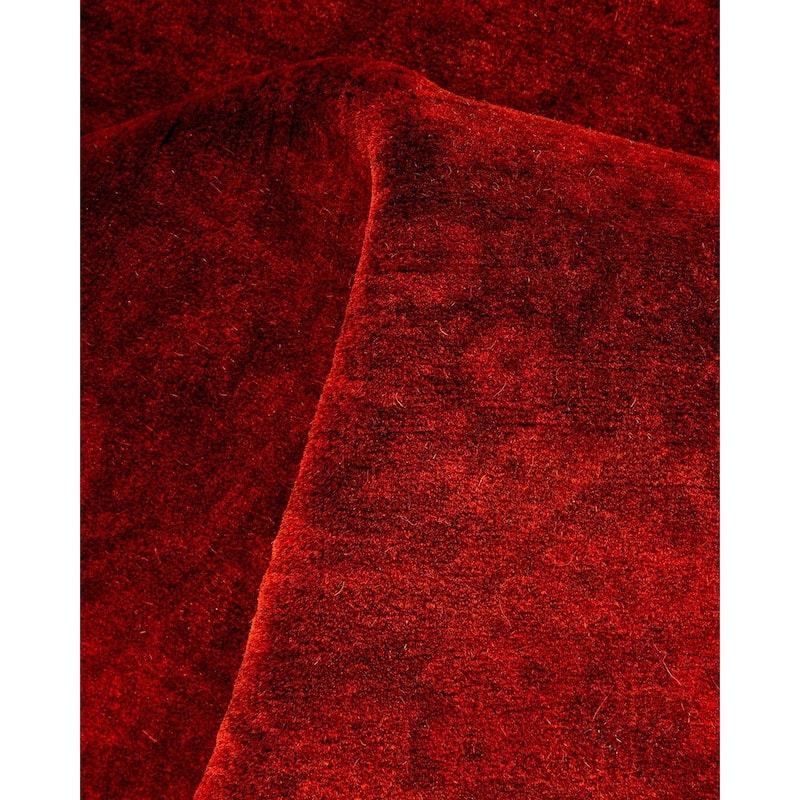Overton Hand Knotted Wool Vintage Inspired Modern Contemporary Overdyed Red Runner Rug - 2' 8" x 8' 1"