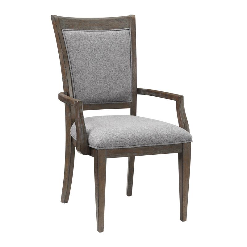 Koa Dining Armchair Set of 2, Padded Seat and Back, Driftwood Brown