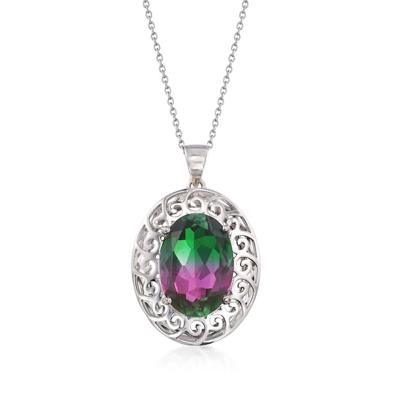 925 Sterling Silver Multi Tourmaline Doublet Pendant