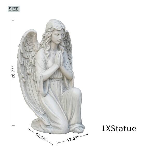 Modern Outdoor Magnesium Oxide Angel Sculpture for Garden - Bed Bath ...