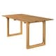 preview thumbnail 5 of 8, Christopher Knight Home - Mykonos Solid Acacia Wood Outdoor Dining Table with Slatted Tabletop and Square Sled Legs