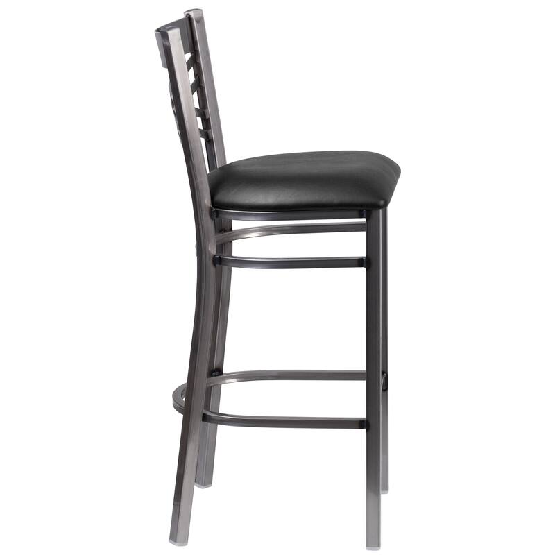 X Back Metal Restaurant Barstool - Vinyl Seat - 17"W x 18"D x 42.25"H - 17"W x 18"D x 42.25"H