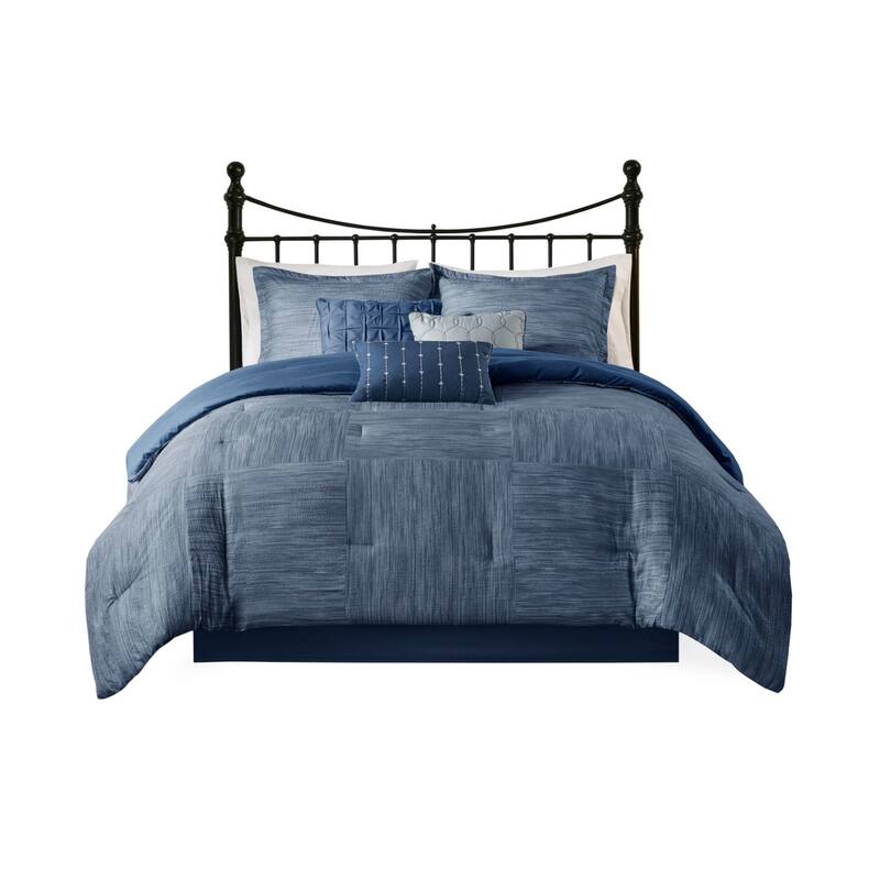 GDF Studio - Printed Seersucker Comforter Set with Decorative Pillows